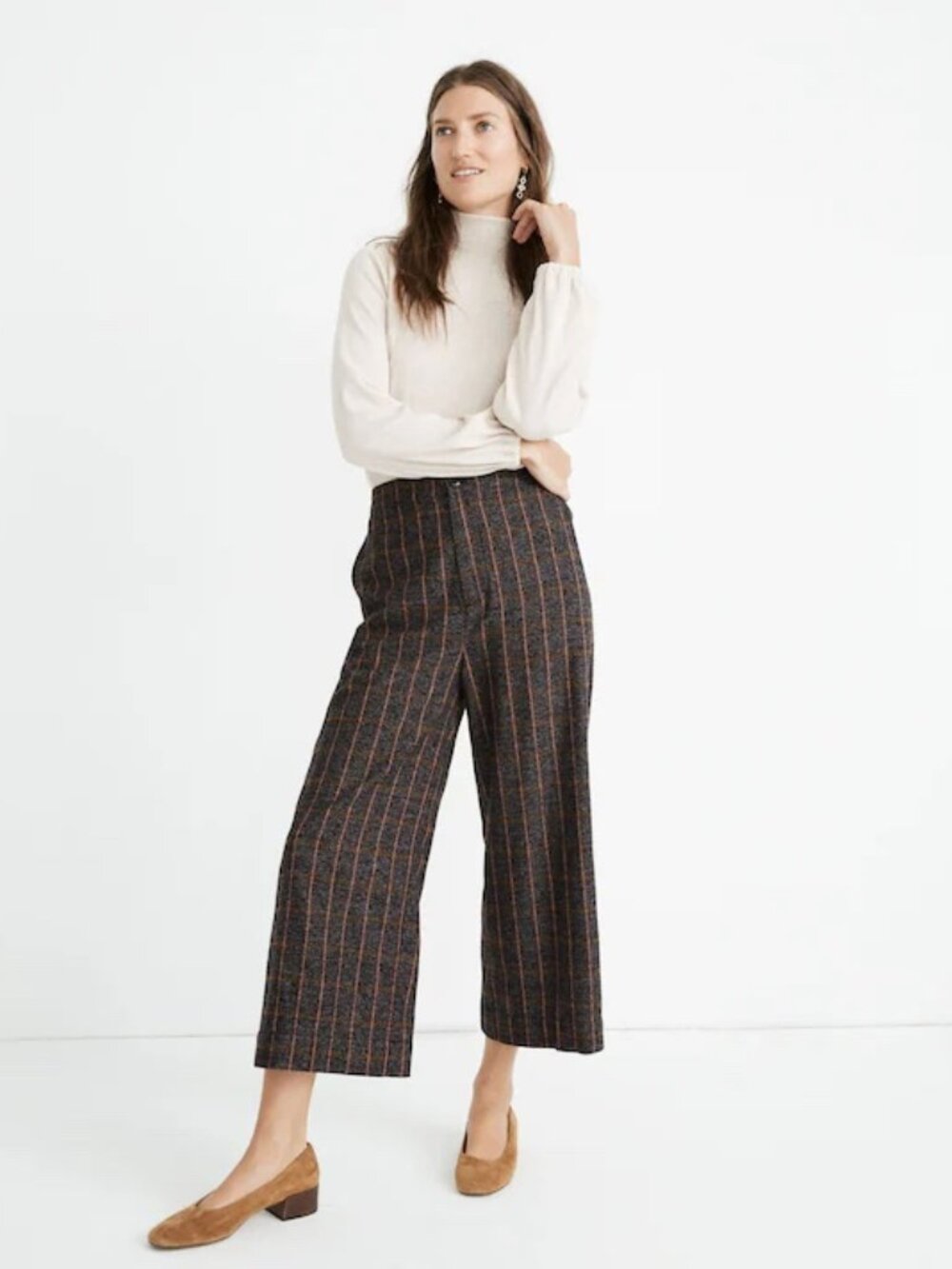 NWOT Madewell Huston Pull-On Crop Pants Enbrook Plaid S